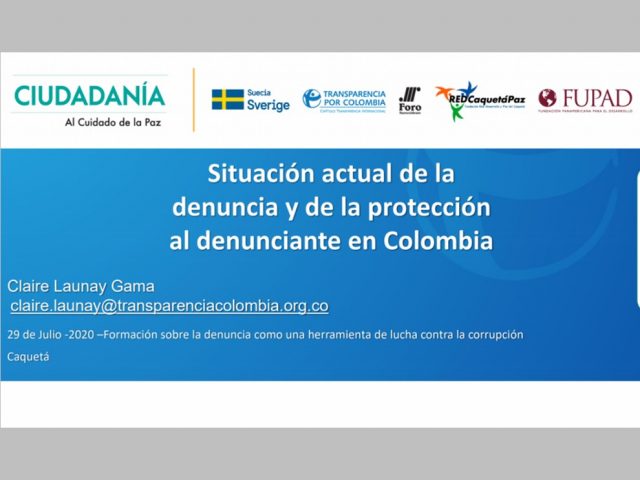 Situación actual de la denuncia y de la protección al denunciante en Colombia